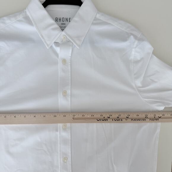 Rhone Commuter Shirt Mens Medium White Midweight Pro Button Up Performance - Picture 12 of 13
